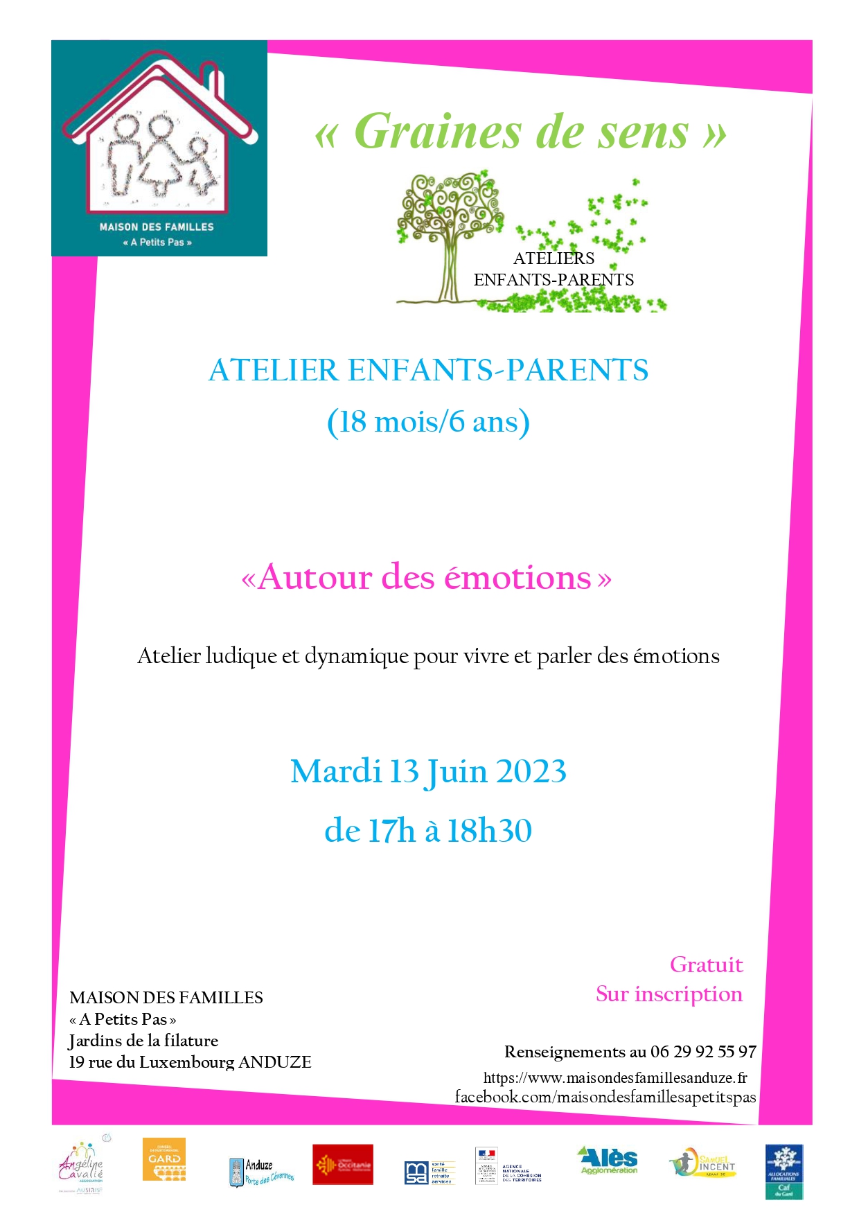 Atelier Enfants/Parents  ( 18 mois/6 ans) "Autour des émotions"