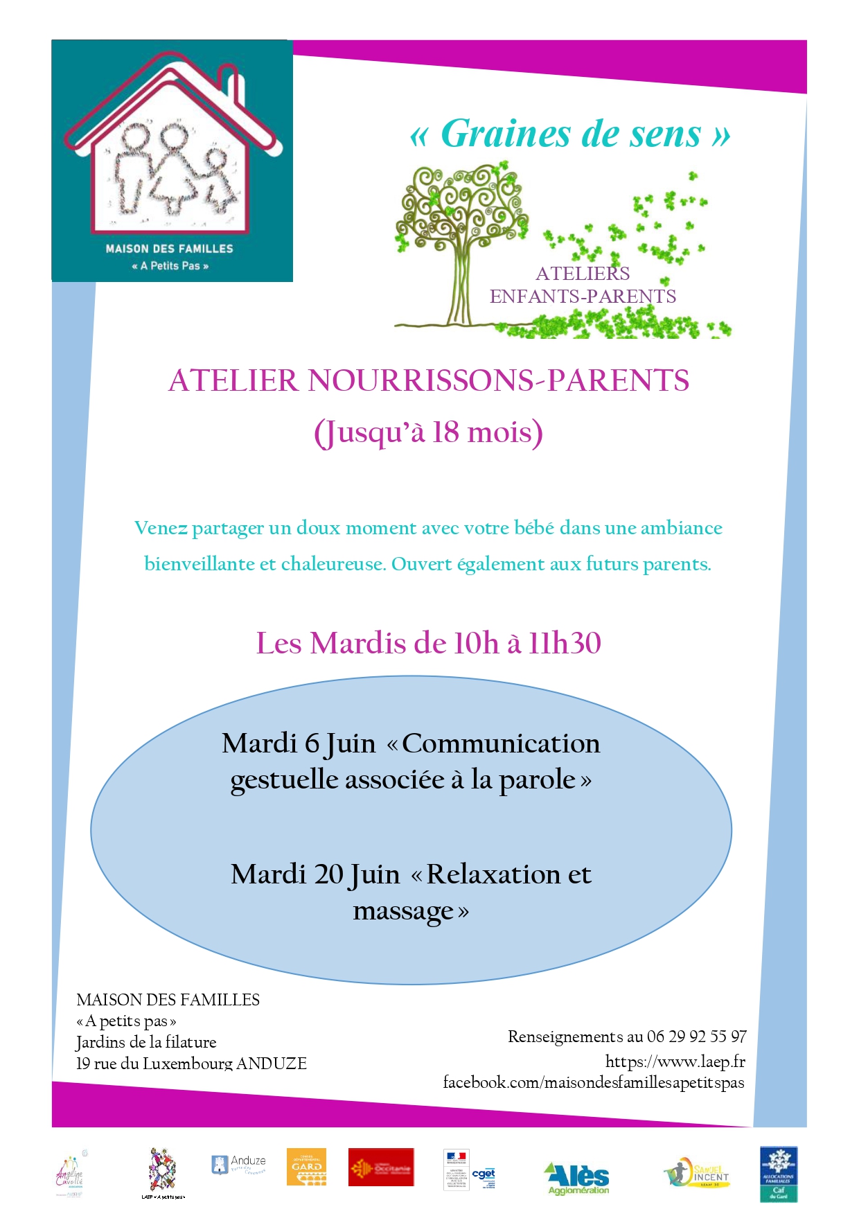 Atelier Nourrissons/Parents (jusqu'à 18 mois) "Communication gestuelle associé à la parole"