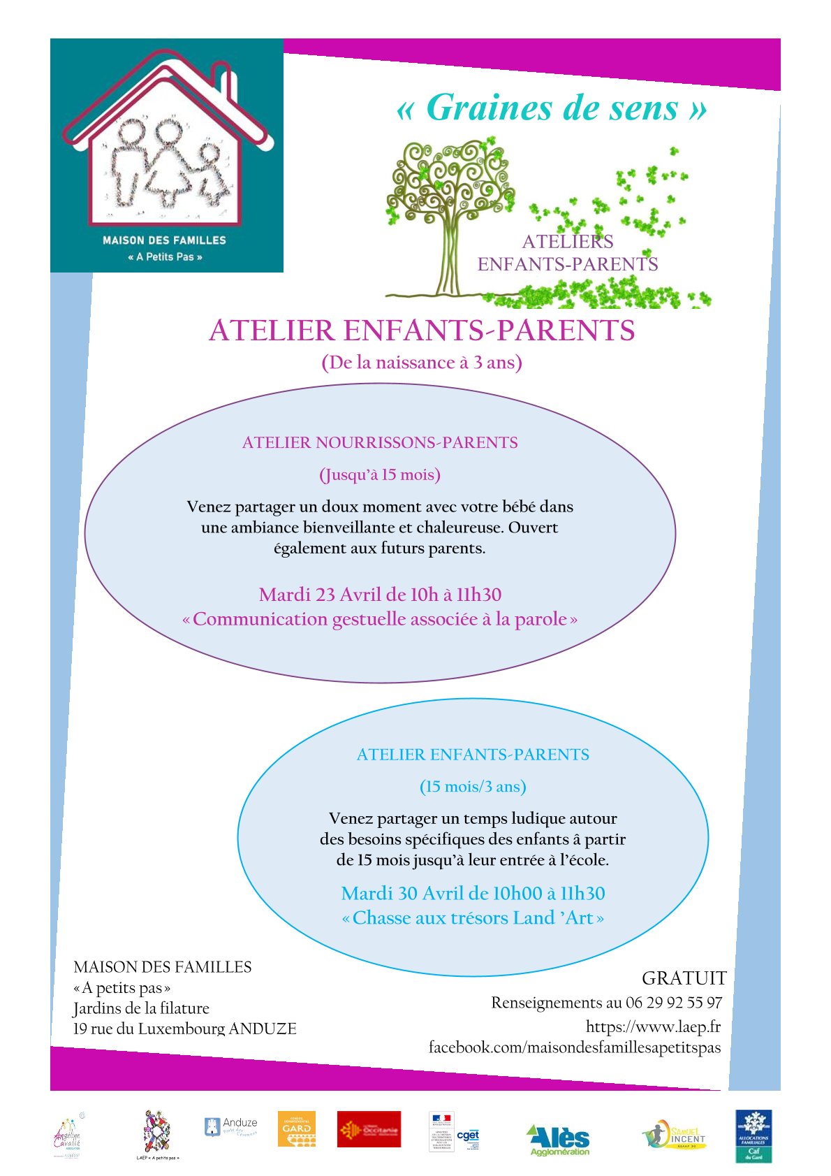 Atelier Enfants-Parents "Communication gestuelle associée à la parole" (jusqu'à 15 mois)