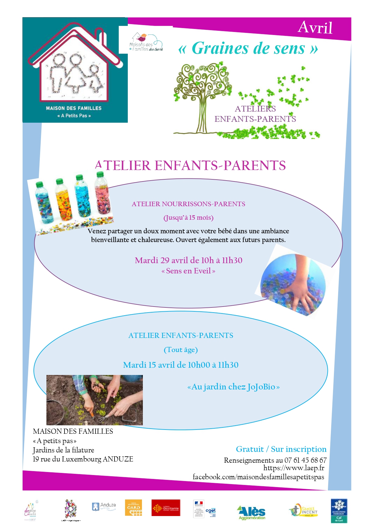 Atelier Nourrissons/Parent (jusqu'à 15 mois) "Sens en Eveil"